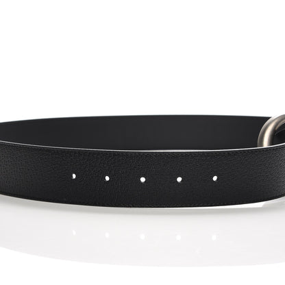 Gucci Textured Dollar Calfskin Nickel Double G 40mm Belt 90 36 Black 9 of 11