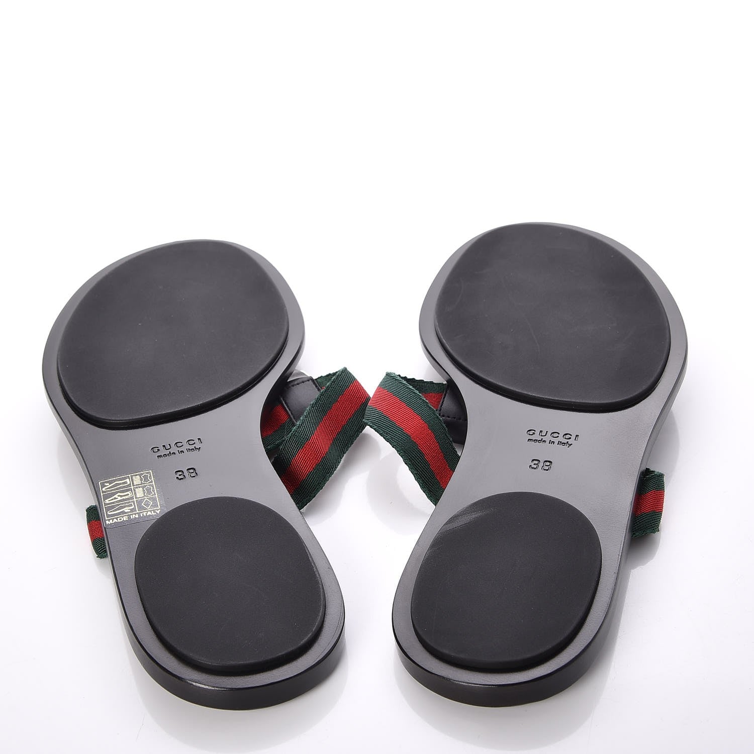 Gucci Nylon Guccissima Web Womens Thong Sandals 38 Green Red Black 7 of 8