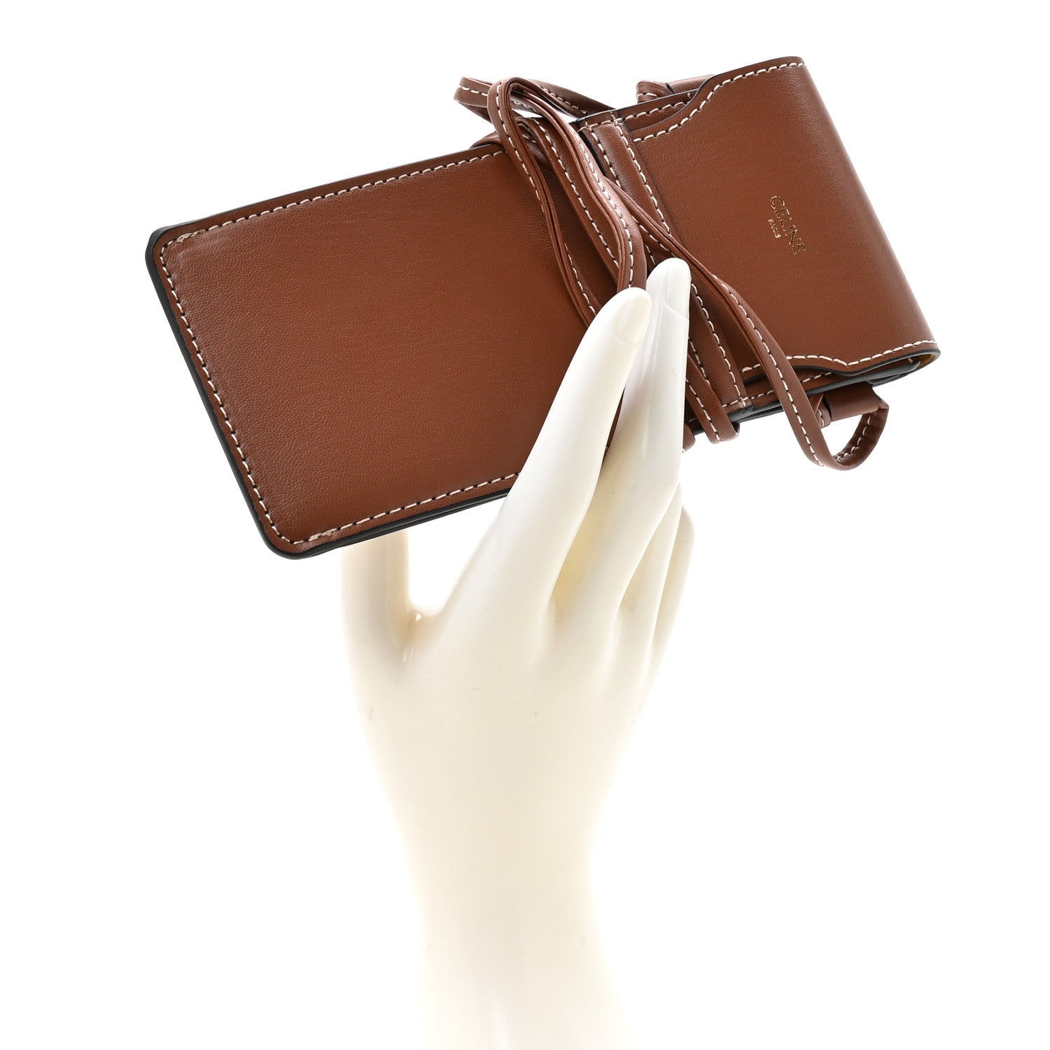 Celine Smooth Calfskin Sunglasses Pouch Tan 2 of 6