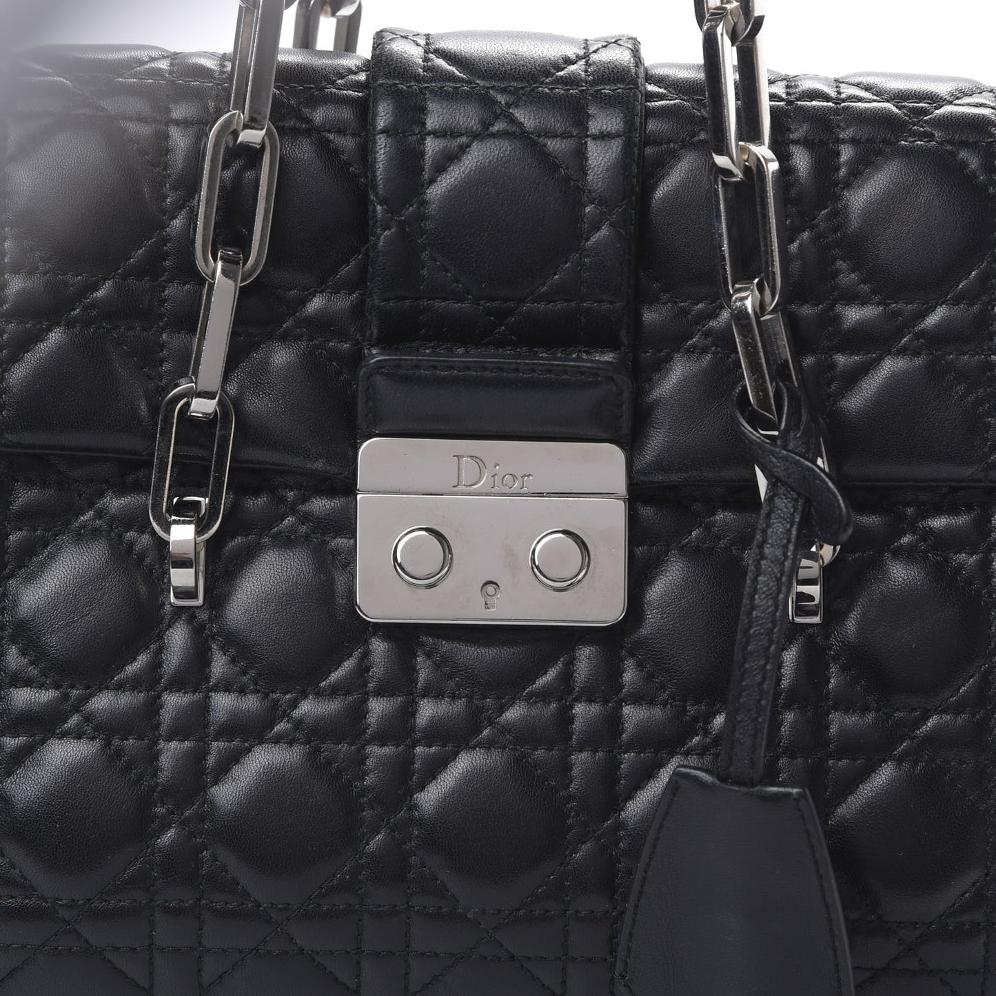 Lambskin Cannage Flap Bag Black