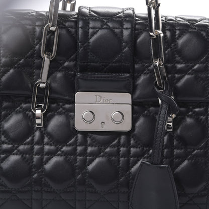 Christian Dior Lambskin Cannage Flap Bag Black 7 of 10