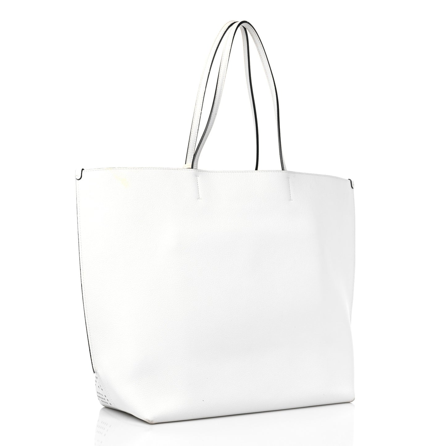 Calfskin Perforated Cannage Dioriva Tote White