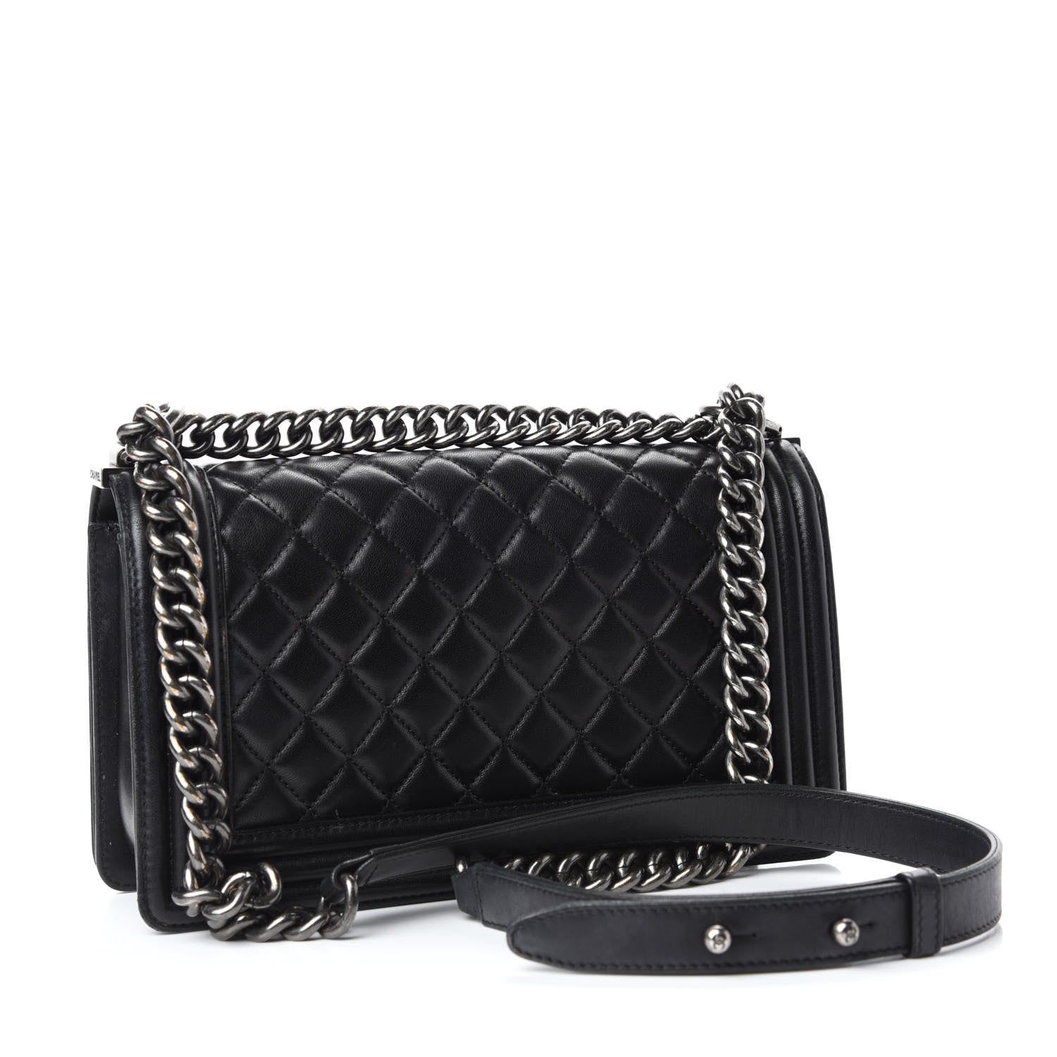 Chanel Lambskin Quilted Medium Boy Flap Black 3 of 10
