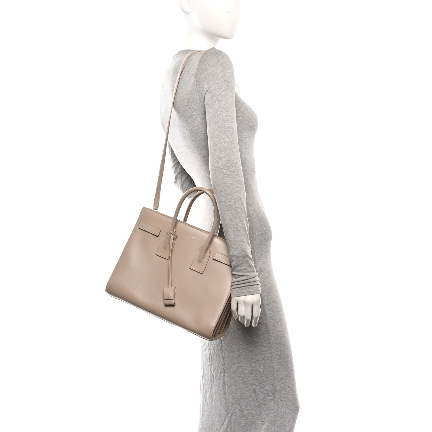 Saint Laurent Calfskin Small Sac De Jour Dark Beige 2 of 12