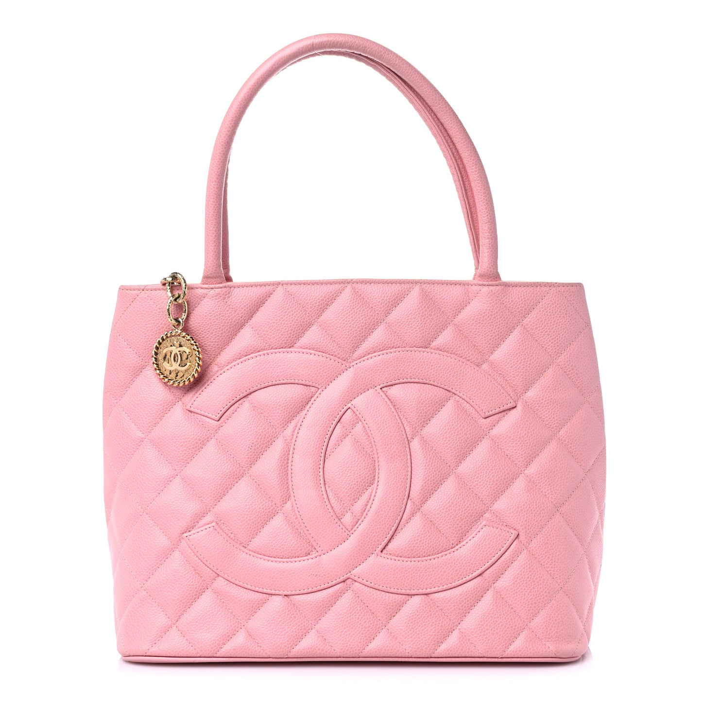Caviar Quilted Medallion Tote Light Pink