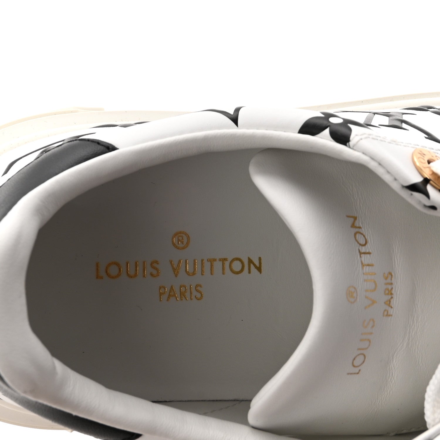 Louis Vuitton Calfskin Monogram Debossed Time Out Sneakers 35 Black 8 of 9