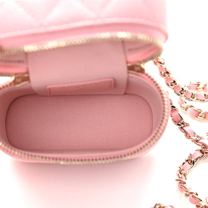 Chanel Caviar Quilted Small Handle With Care Vanity Case With Chain Pink 4 of 8