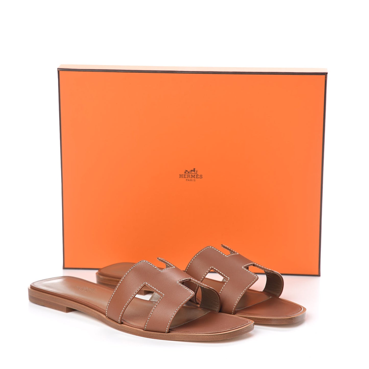 Box Calfskin Oran Sandals 39 Gold