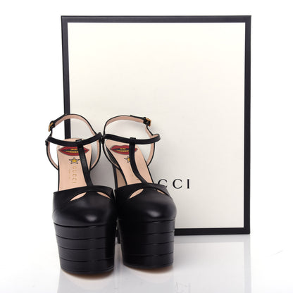 Gucci Malaga Kid T Strap Platform Pumps 39 Black 8 of 8