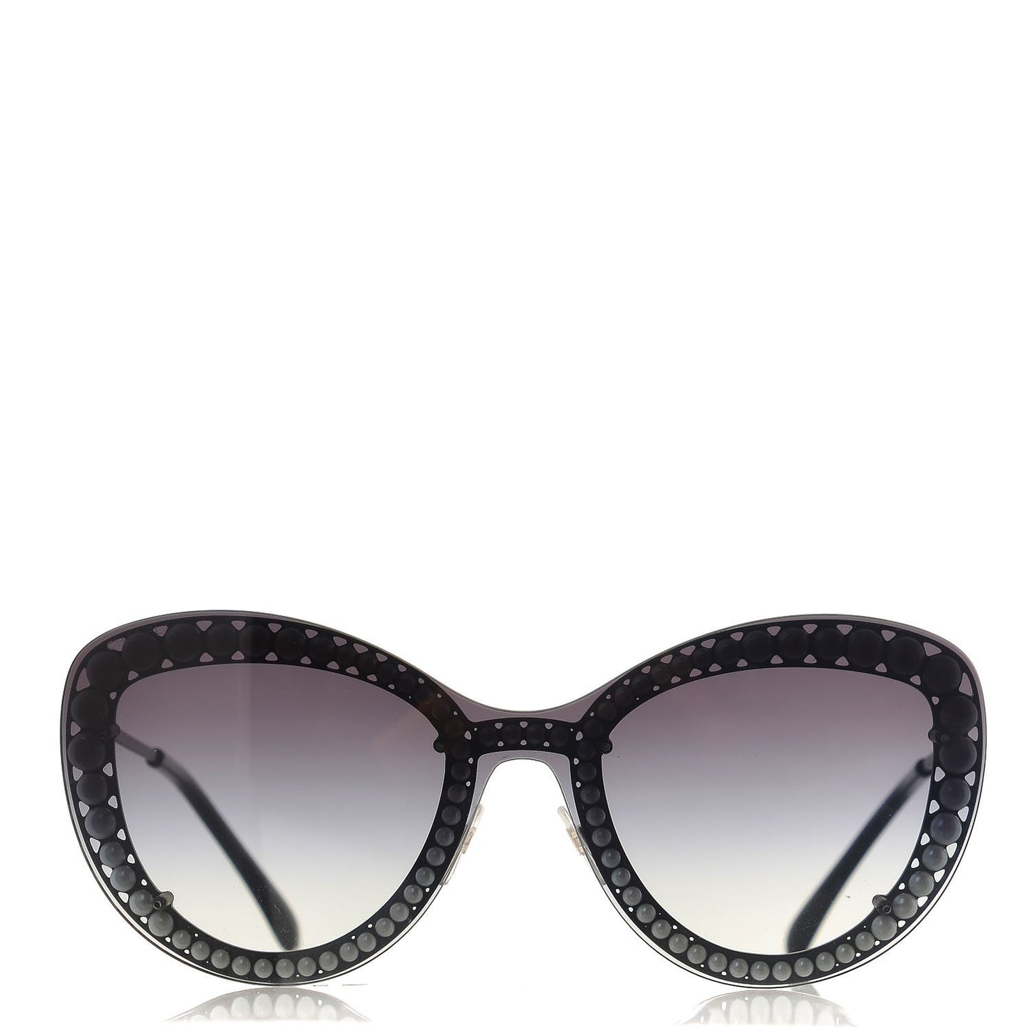 Acetate Metal Pearl Butterfly Sunglasses 4236-H Black