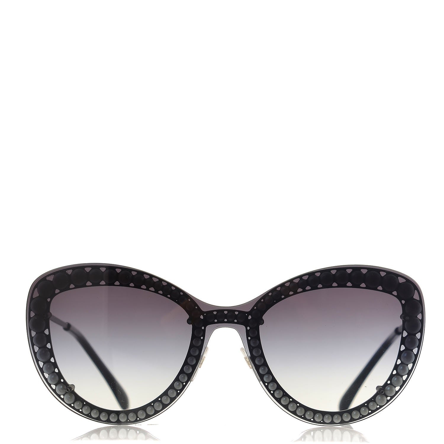 Chanel Acetate Metal Pearl Butterfly Sunglasses 4236-H Black 3 of 9