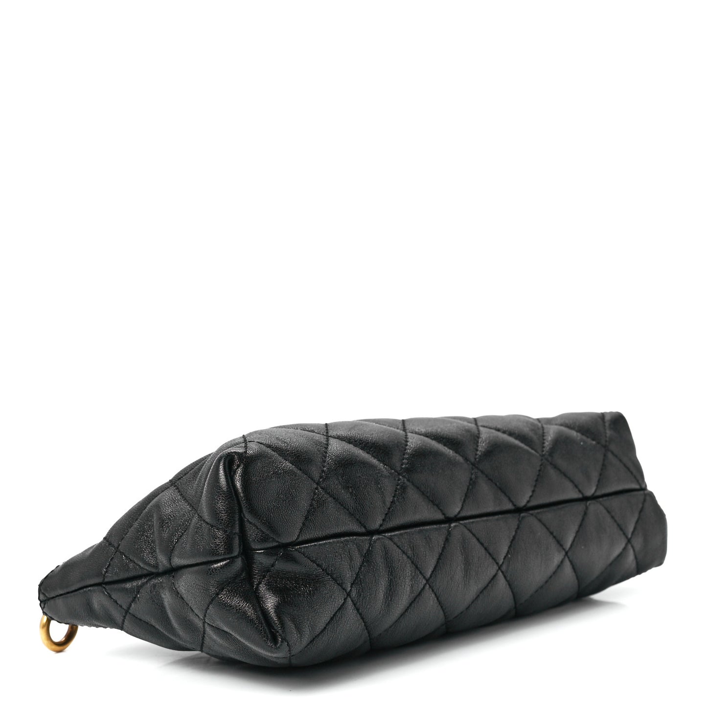 Lambskin Quilted Icare Cosmetic Pouch Black