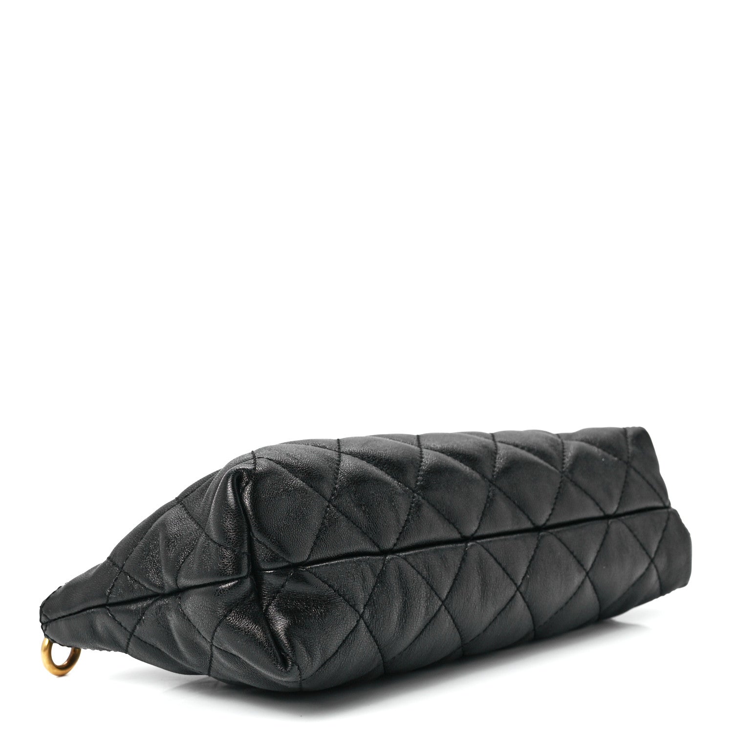Saint Laurent Lambskin Quilted Icare Cosmetic Pouch Black 4 of 10