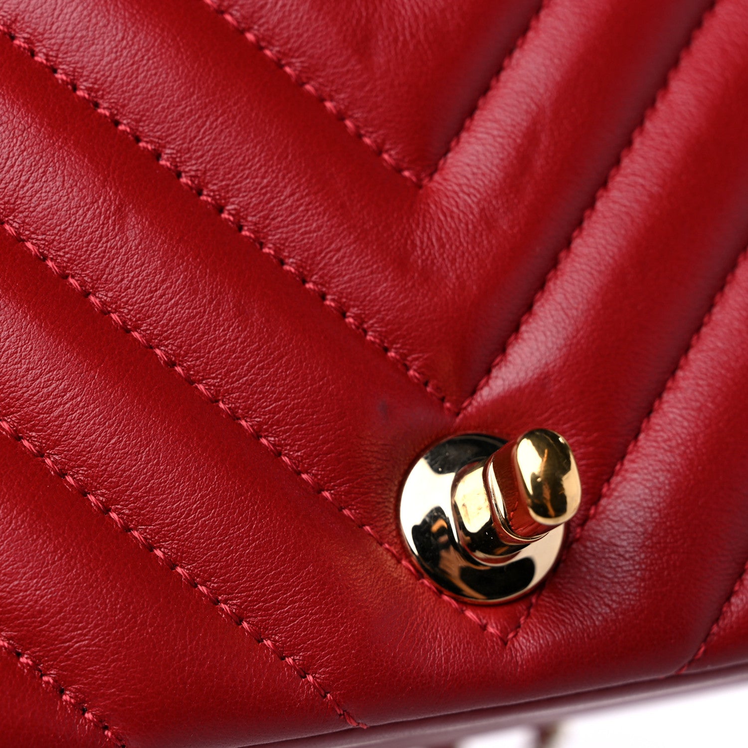 Chanel Calfskin Chevron Quilted Mini Statement Flap Red 11 of 12