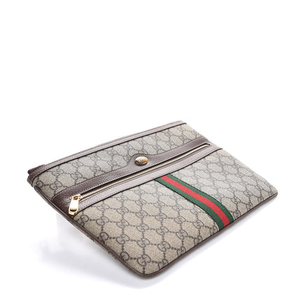 Gucci GG Supreme Monogram Large Ophidia Pouch Clutch Brown 4 of 7