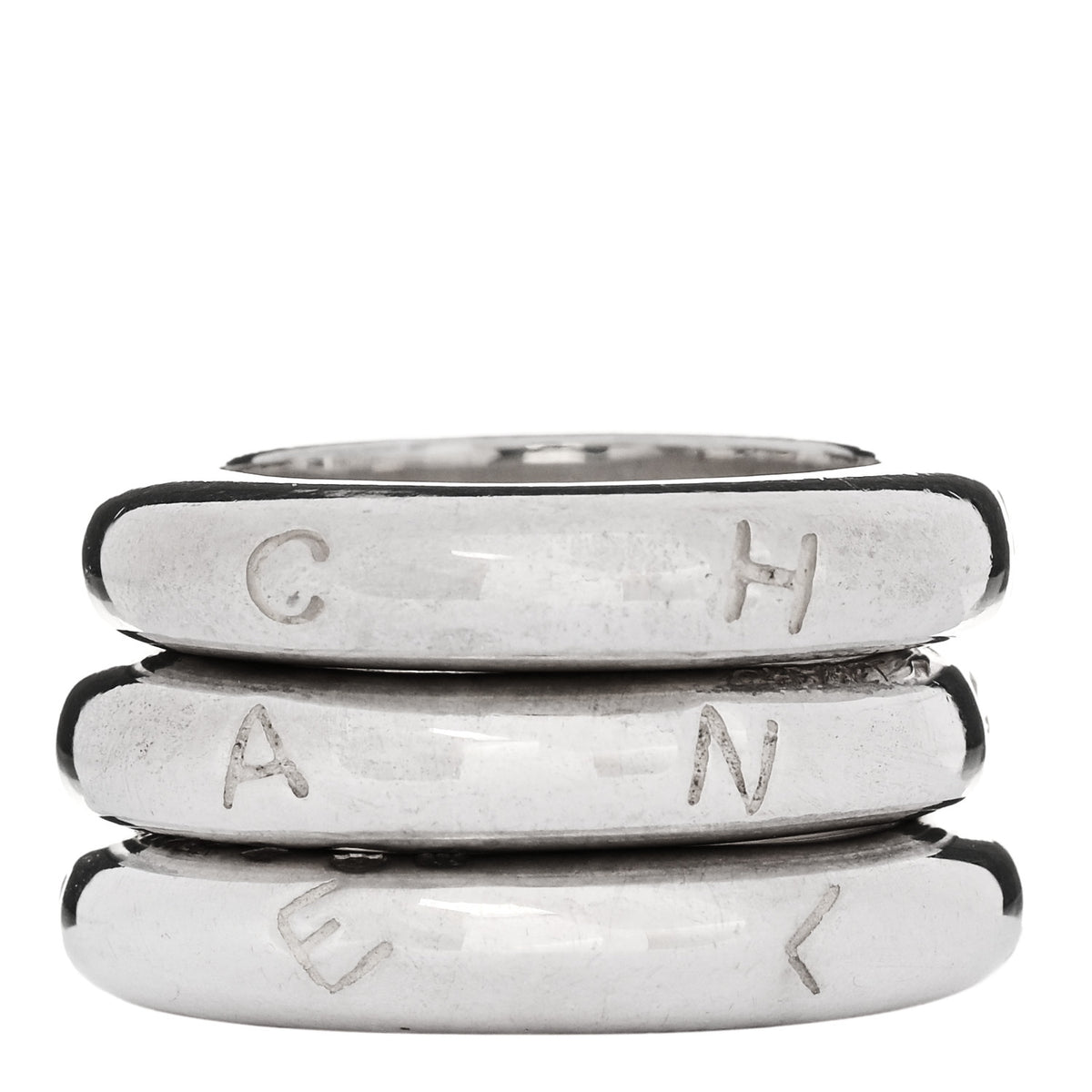 Sterling Silver Logo Set of 3 Stacking Rings 52 6