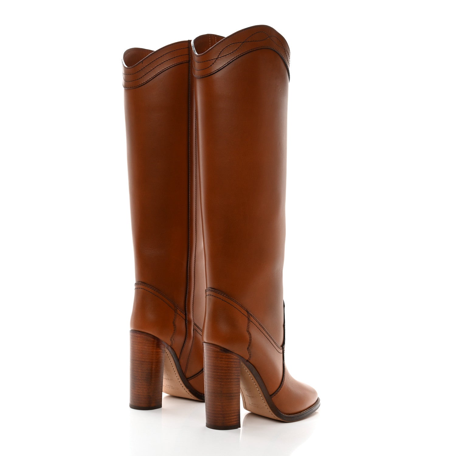 Saint Laurent Kate 105 Western Knee High Boots 39.5 New Papaya 4 of 9