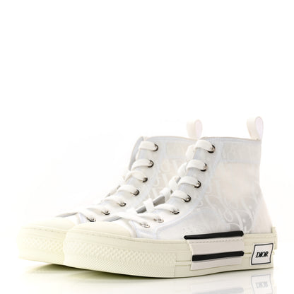 Christian Dior Technical Canvas Oblique Mens B23 High Top Sneakers 38 White 4 of 17