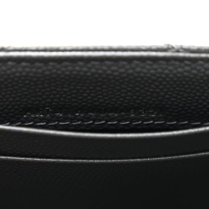 Saint Laurent Grain De Poudre Matelasse Chevron Small Monogram Envelope Wallet Storm 7 of 8
