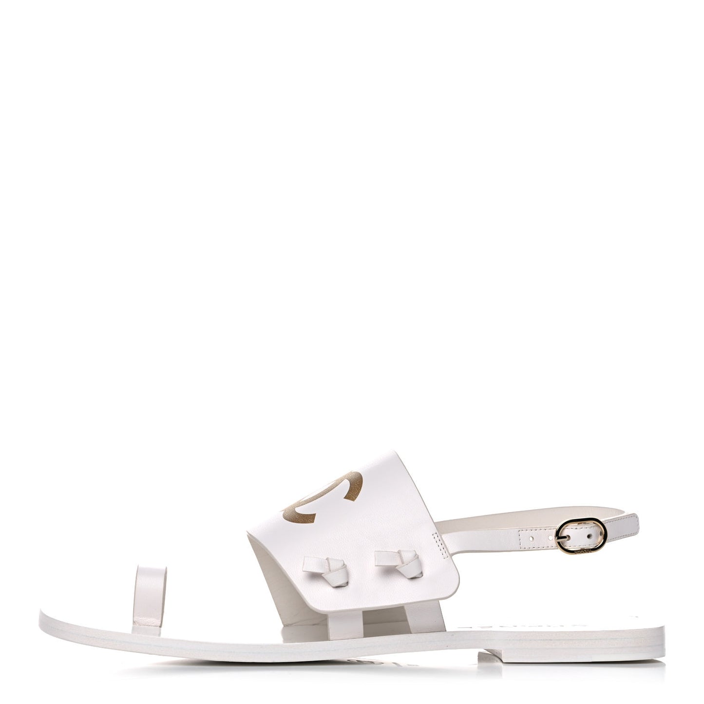 Goatskin CC Sandals 39 White