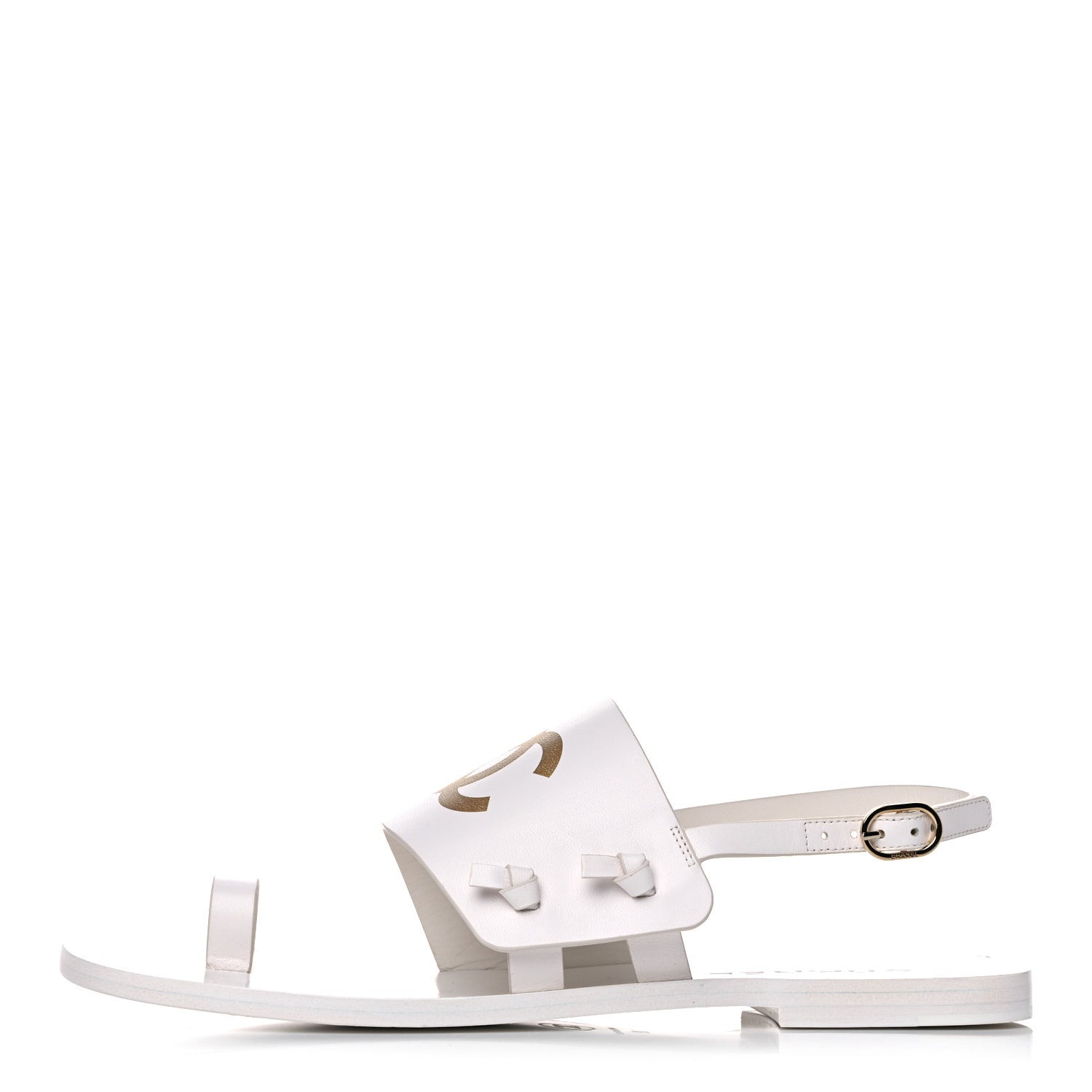 Chanel Goatskin CC Sandals 39 White 1 of 10