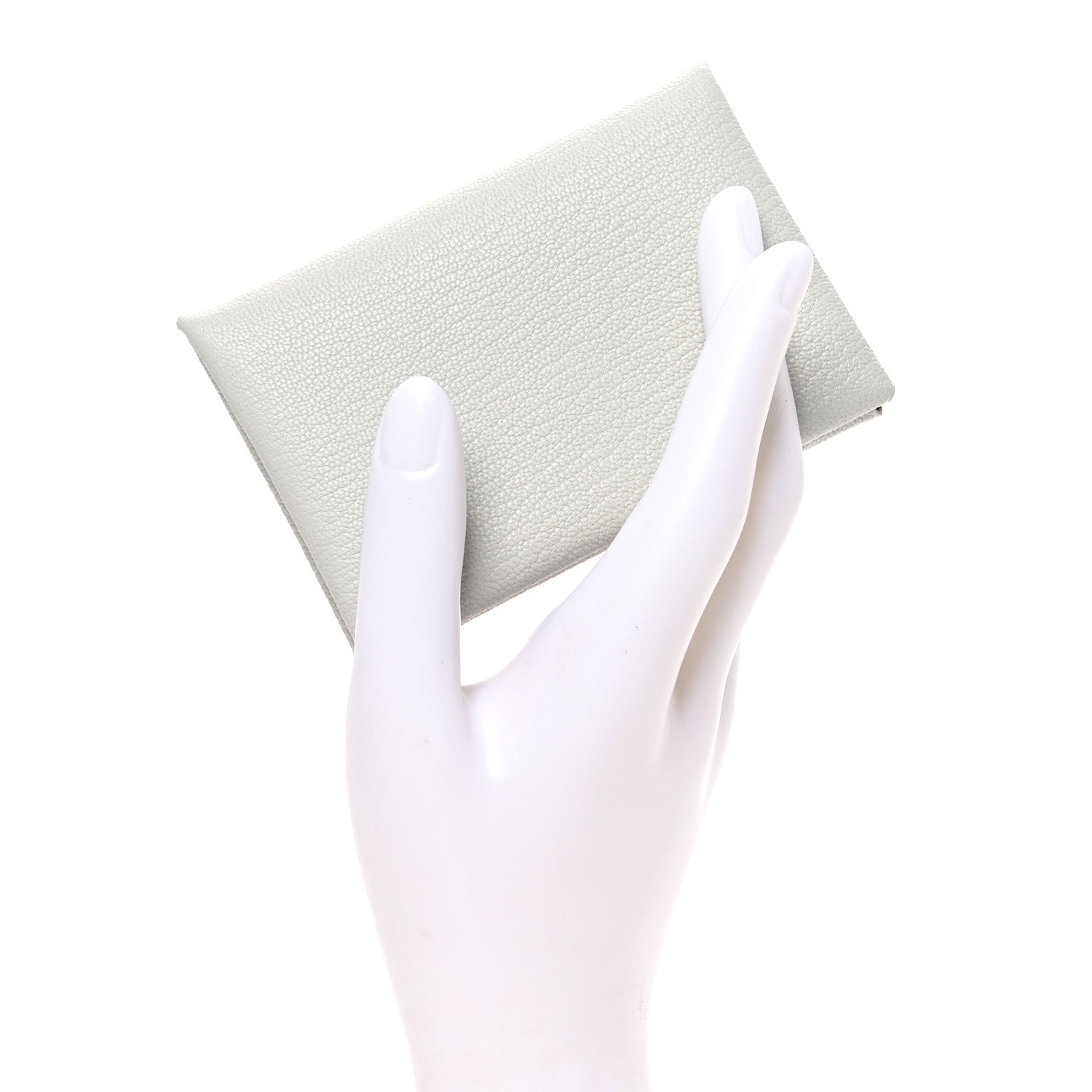 Hermes Chevre Mysore Calvi Card Case Gris Perle 2 of 8