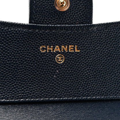 Chanel Caviar Quilted Compact Flap Wallet Navy 7 of 8
