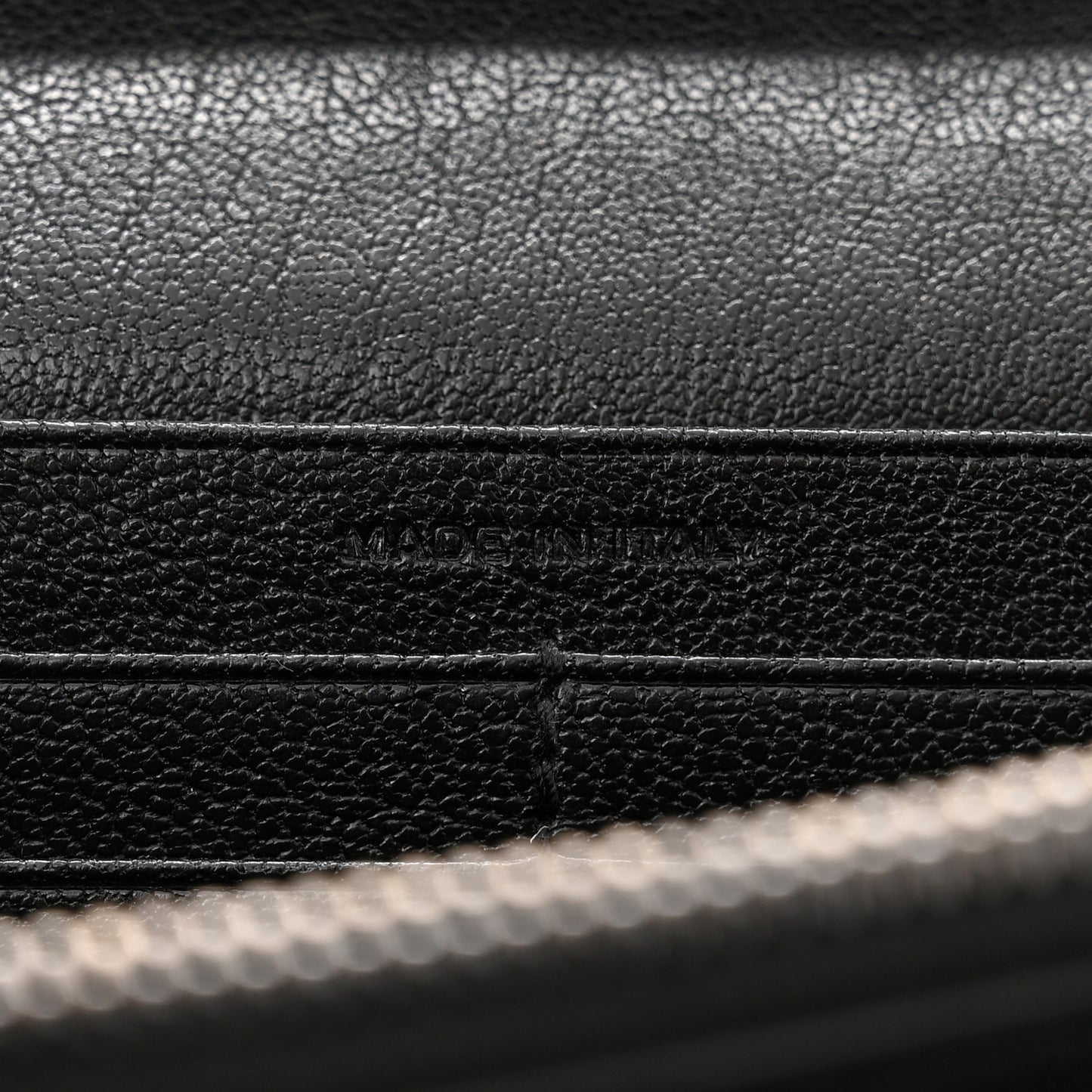 Sheepskin Tri-Quilt Monogram Envelope Chain Wallet Black