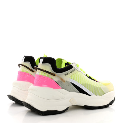 Louis Vuitton Monogram Calfskin Run 55 Sneakers 36 Pink White Yellow 4 of 10
