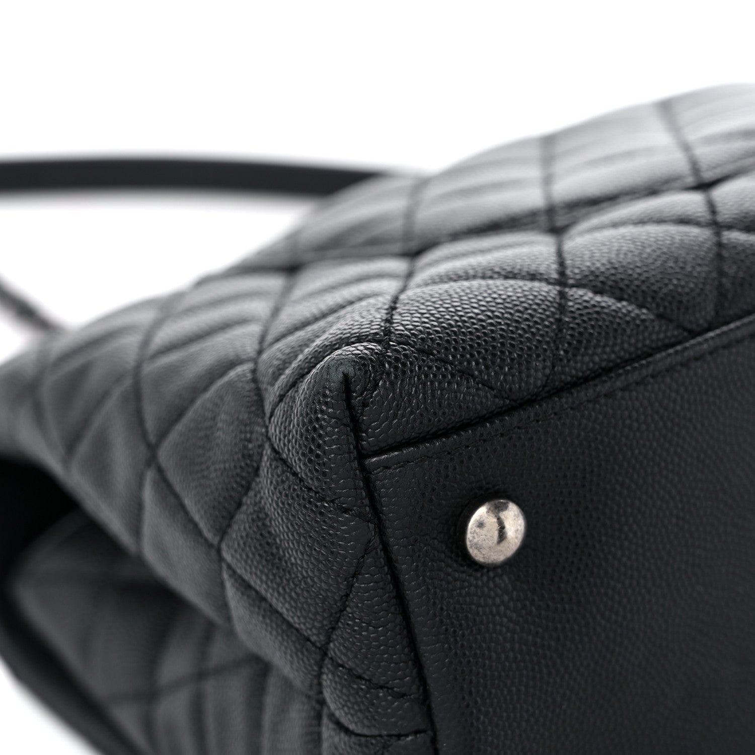 Chanel Caviar Lizard Embossed Quilted Small Coco Handle Flap Black 9 of 15
