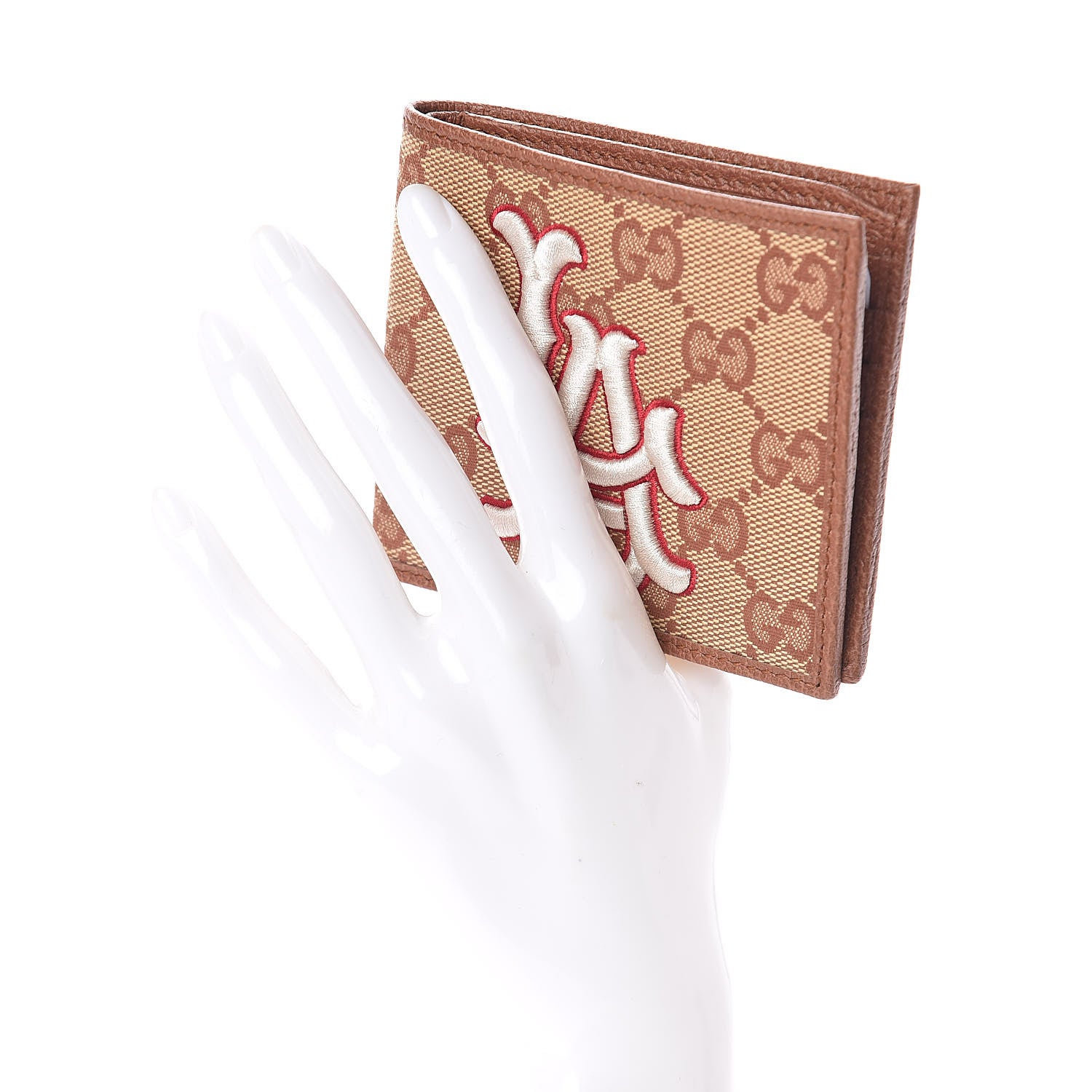 Gucci X MLB Monogram LA Dodgers Bi-Fold Wallet Beige Ruggine Ivory 2 of 7