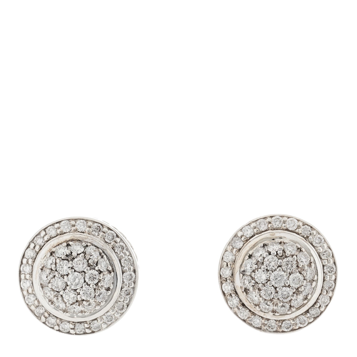 David Yurman Sterling Silver Diamond 8mm Pave Cerise Earrings 1 of 4