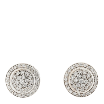 David Yurman Sterling Silver Diamond 8mm Pave Cerise Earrings 1 of 4
