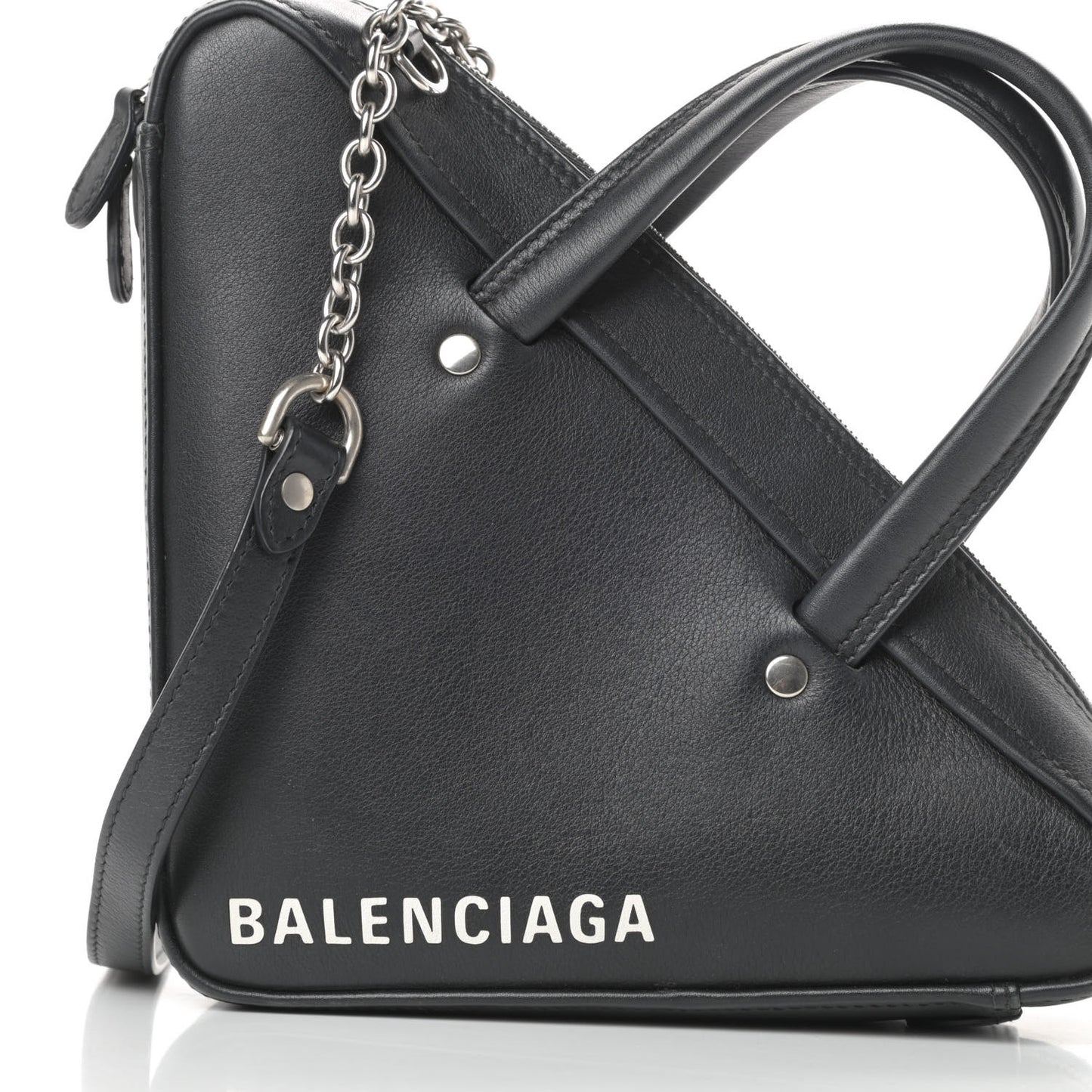 Calfskin XS Triangle Chain Duffle Black