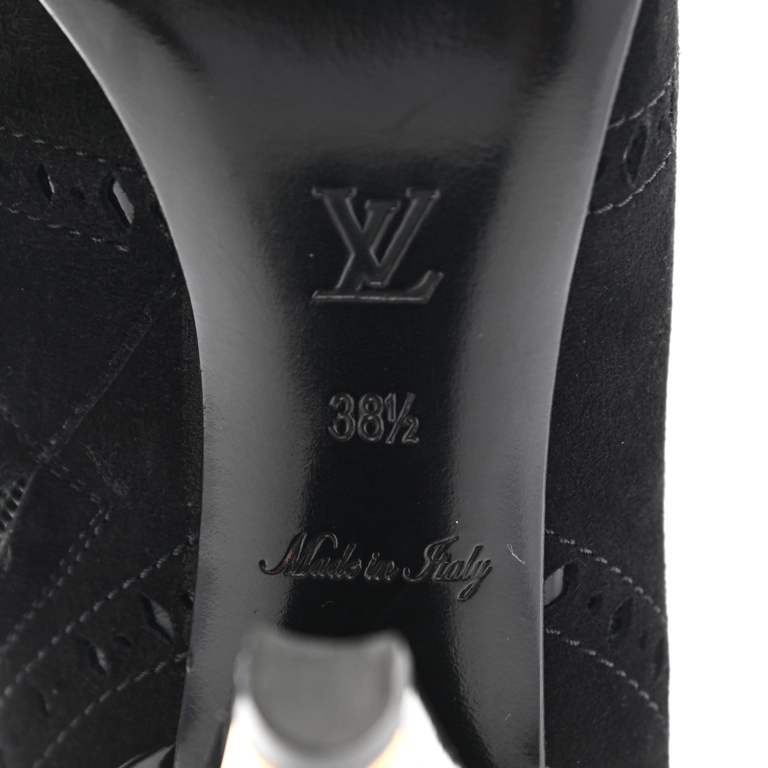 Louis Vuitton Patent Suede Cap Toe Mia Low Boots 38.5 Black 6 of 9