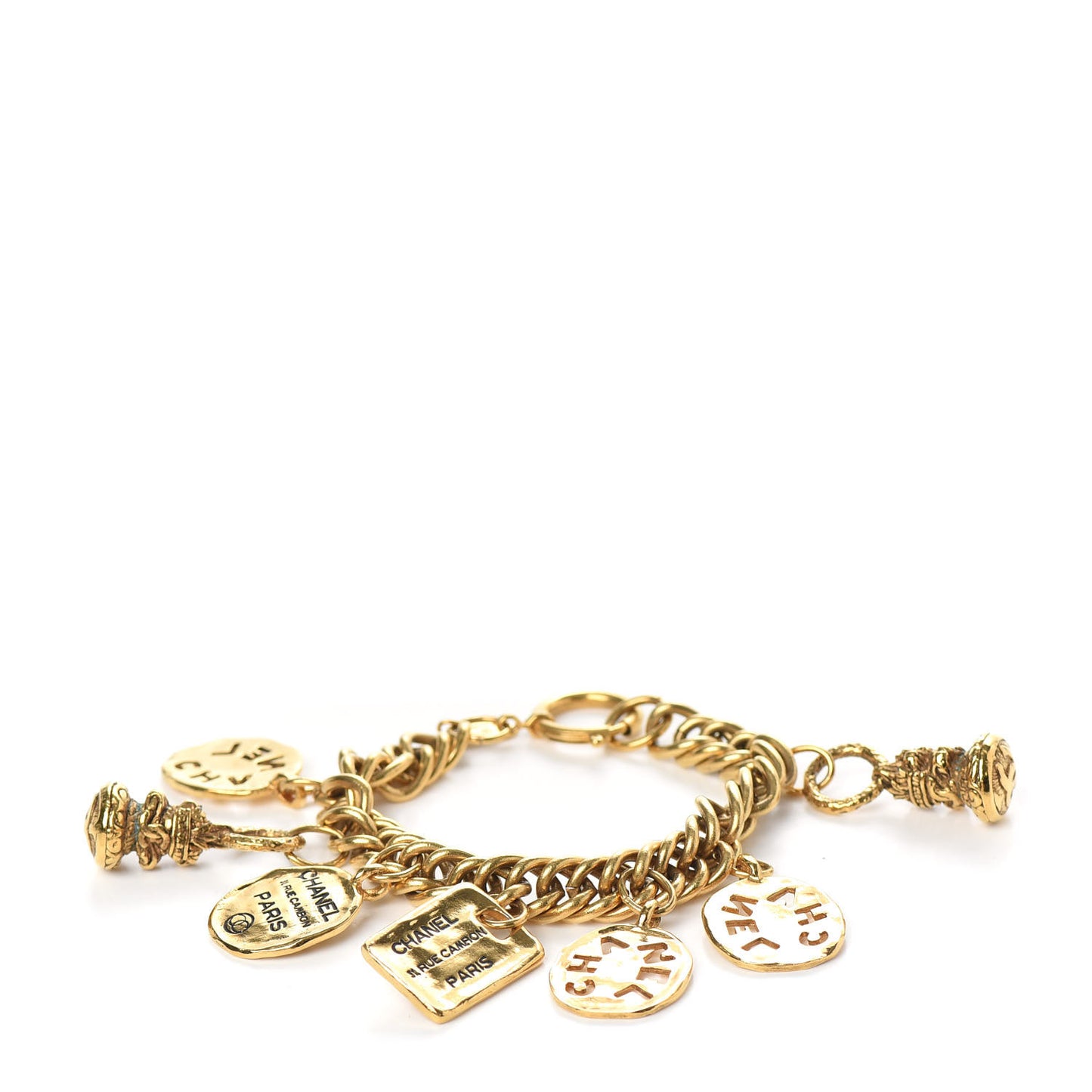Metal Bijoux Charm Bracelet Gold