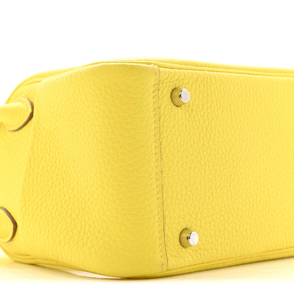Hermes Taurillon Clemence Mini Lindy 20 Lime 9 of 12