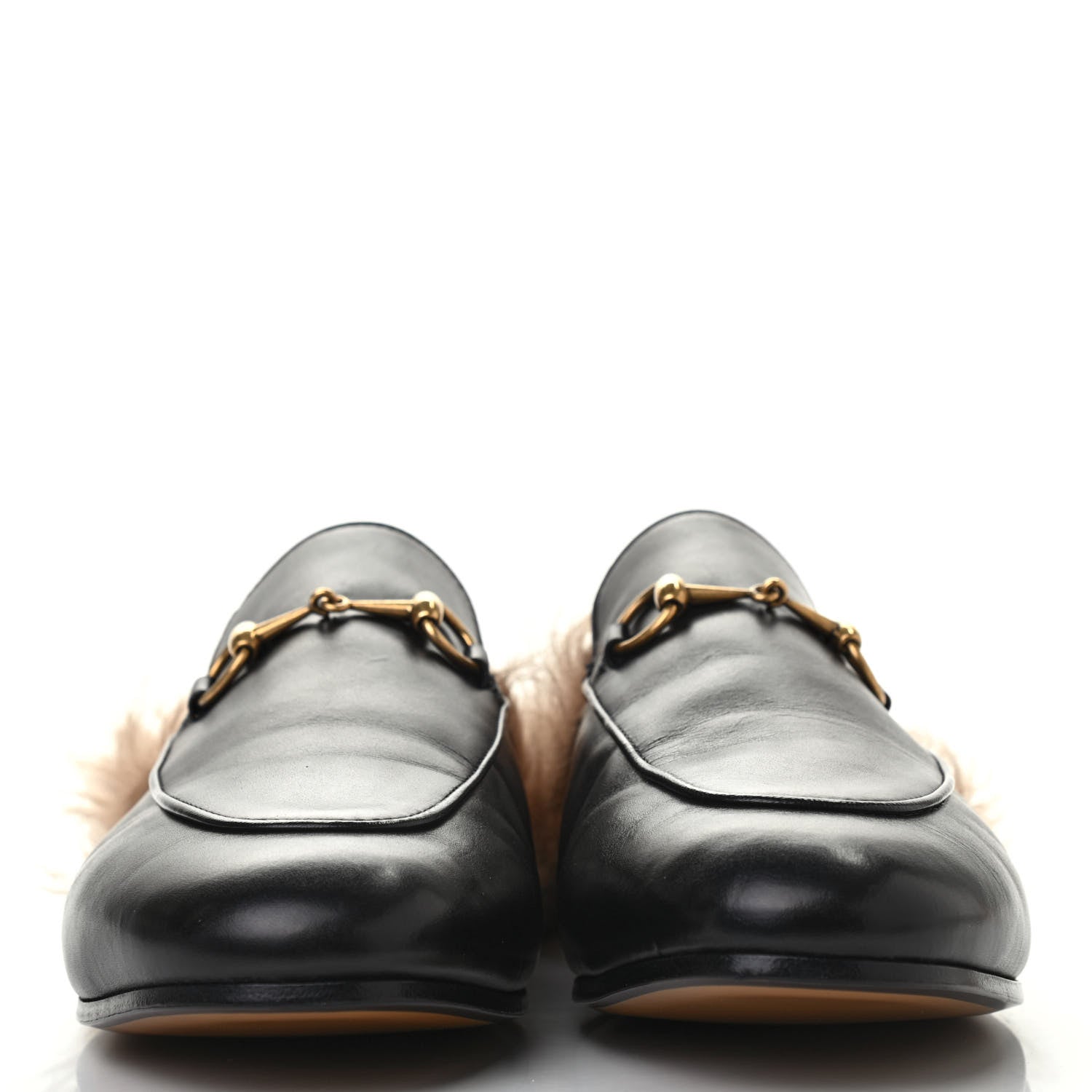 Gucci Calfskin Fur Womens Princetown Slippers 40 Black 2 of 4