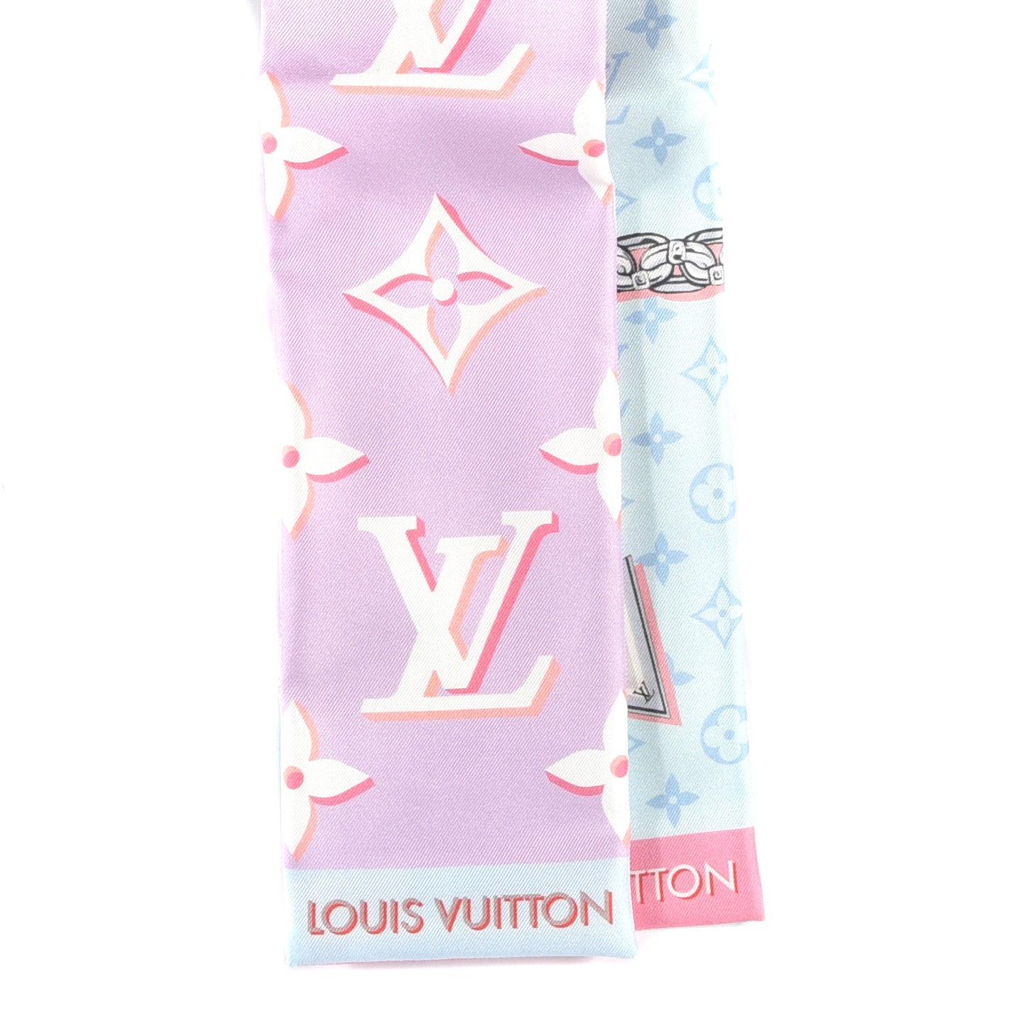 Silk Monogram Escale Perfect Match Bandeau Bleu Rose