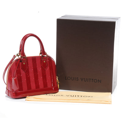 Louis Vuitton Vernis Rayures Alma BB Pomme D'Amour 4 of 8