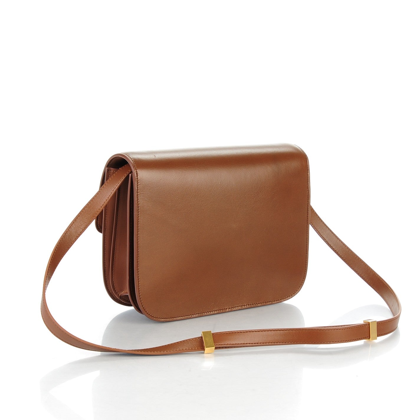 Celine Smooth Calfskin Medium Classic Box Flap Bag Chestnut 3 of 9