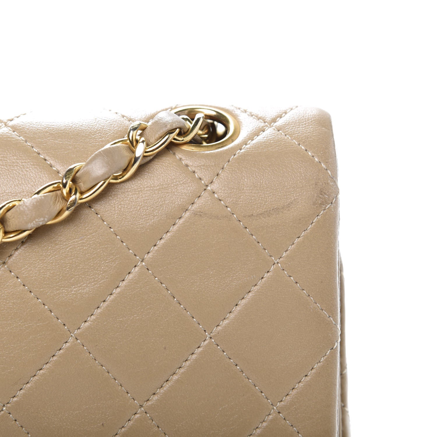 Chanel Lambskin Quilted Small Double Flap Beige 17 of 20