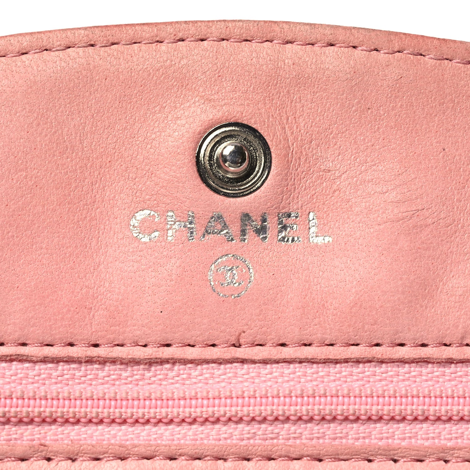 Chanel Caviar Timeless CC Wallet on Chain WOC Pink 6 of 15