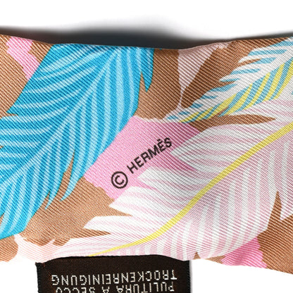 Hermes Silk Jaguar Quetzal Twilly Rose Beige Orange 3 of 5