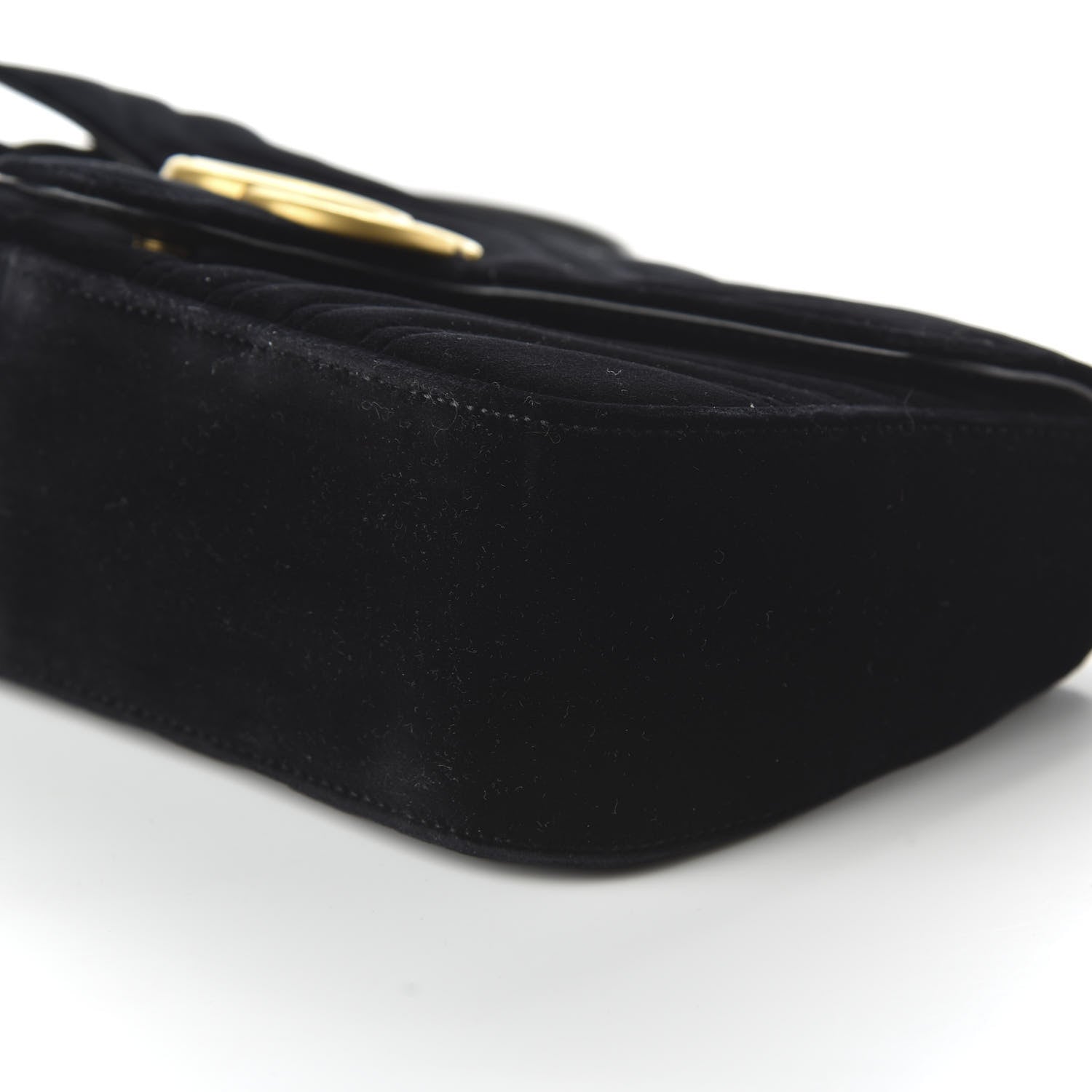 Gucci Velvet Matelasse Small GG Marmont Shoulder Bag Black 7 of 10