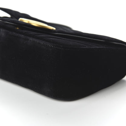 Gucci Velvet Matelasse Small GG Marmont Shoulder Bag Black 7 of 10