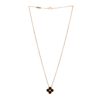 Van Cleef & Arpels 18K Rose Gold Diamond Bulls Eye Vintage Alhambra Pendant Necklace 3 of 5