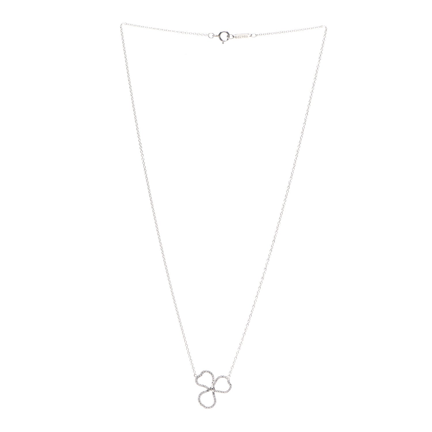 Tiffany Platinum Diamond Small Paper Flowers Pendant Necklace 3 of 6