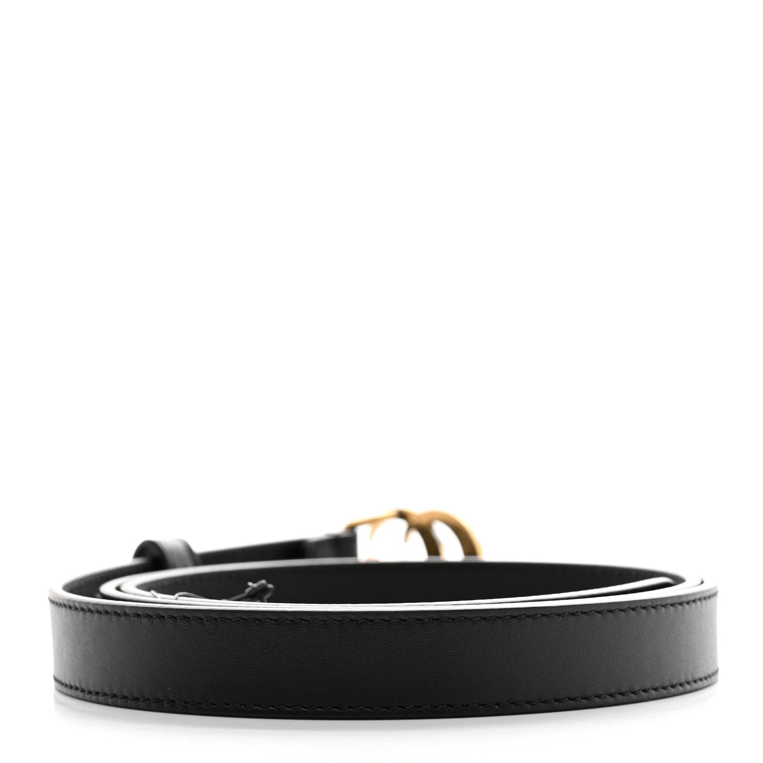 Gucci Calfskin Pearl Double G 20mm Belt 95 38 Black Cream 2 of 5