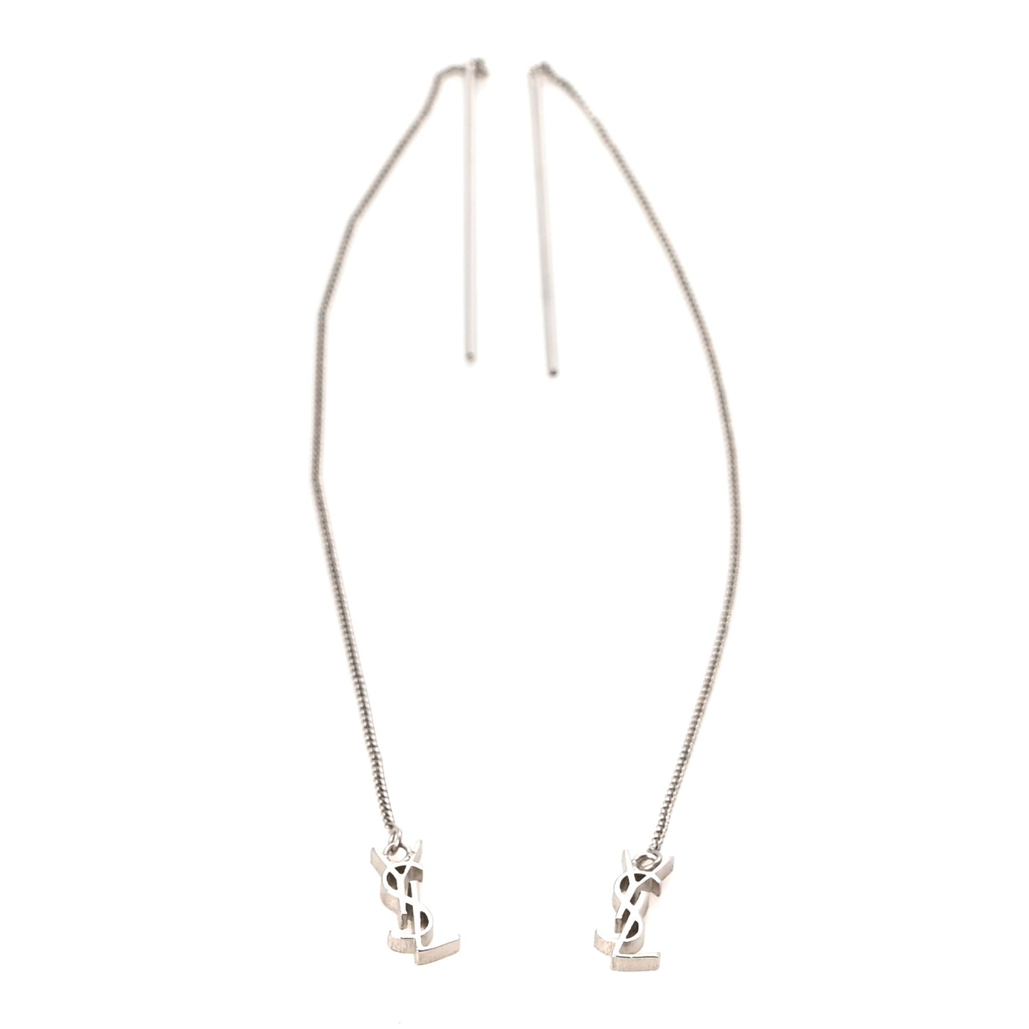 Monogram Drop Earrings Silver